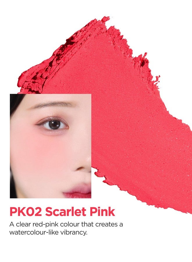 THESAEM Jelly Blusher PK02 Scarlet Pink - Velvety Finish Soft Jelly Powder Cheek - Easy Blending Formula- Lightweight, Smooth, Natural Buildable Blusher - Image 4