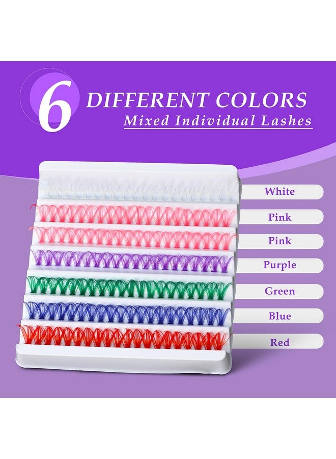 Sibba Colored Lashes Cluster, 14MM Individual False Lashes, Wispy & Curl Eyelashes, DIY Eyelashes Extension at Home, 140Pcs Colorful Cluster Eyelashes - Image 4