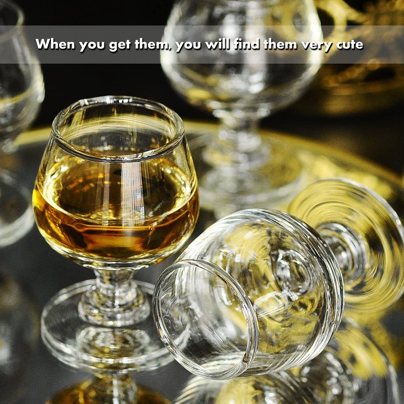 Valeways 1.75oz Mini Shot Glass Set of 6 - Clear, Super Cute, Perfect for Tasting Brandy - Glass Snifters - Image 4
