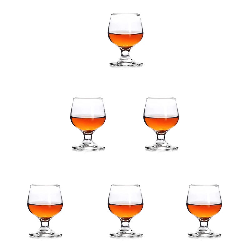 Valeways 1.75oz Mini Shot Glass Set of 6 - Clear, Super Cute, Perfect for Tasting Brandy - Glass Snifters - Image 1