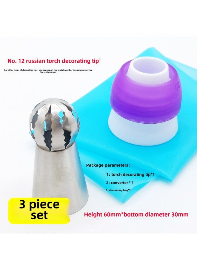 Generic 22-piece Spherical Pastry Nozzle Suit Torch Pastry Nozzle Pastry Bag Converter Pastry Suit-Color:1000 Sets-Specifications:3-piece A Meal  - Image 1