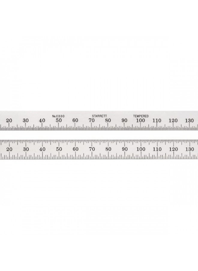 Starrett Full Flexible Steel Rule with Satin Chrome Finish, Quick Reading, and Millimeter Graduation - 150mm Length, 30 Graduation Type, 0.4mm Thickness - C330-150 - Image 1