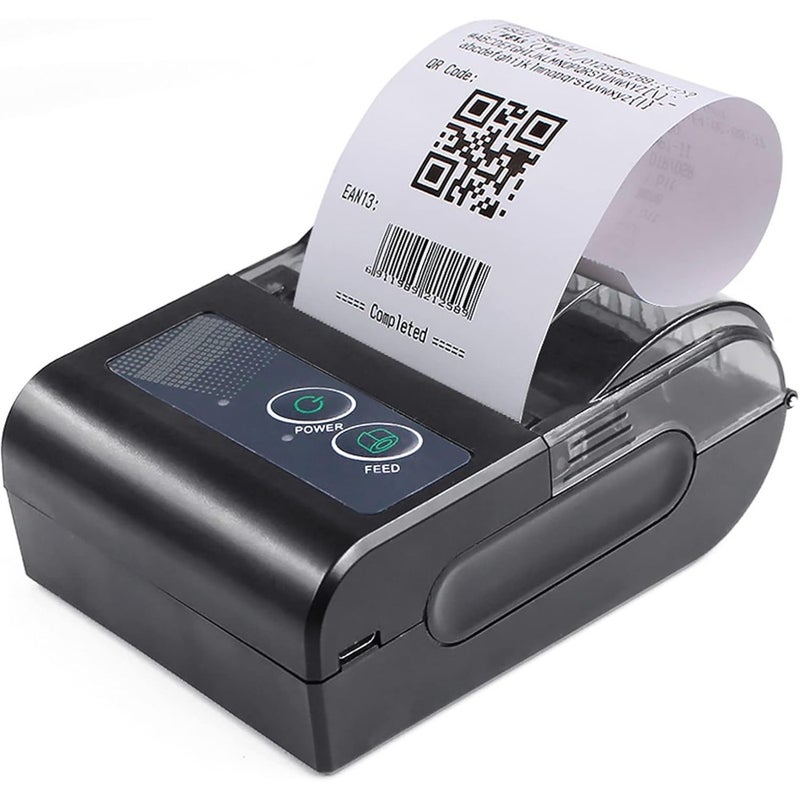 58mm Mini Thermal Printer Wireless Label Receipt Shipping Express Printer USB BT Connection Support ESC/POS Command compatible with WINDOWS Android iOS for Supermarket Store Restaurant - Image 1