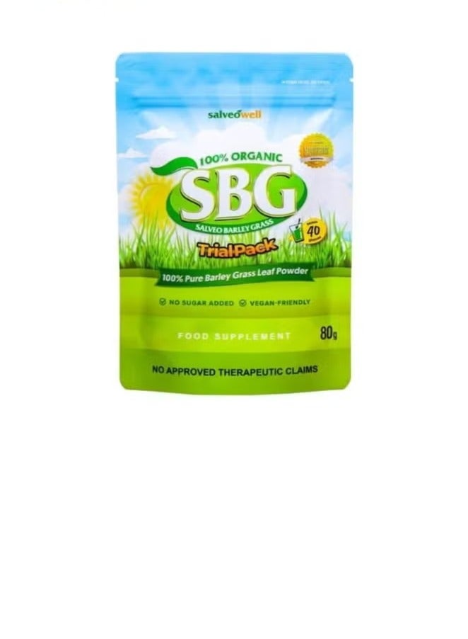 Salveowell 100% Pure Barley Grass Leaf Powder No Added Sugar Vegetarian Friendly 80g Food Supplement - Image 1