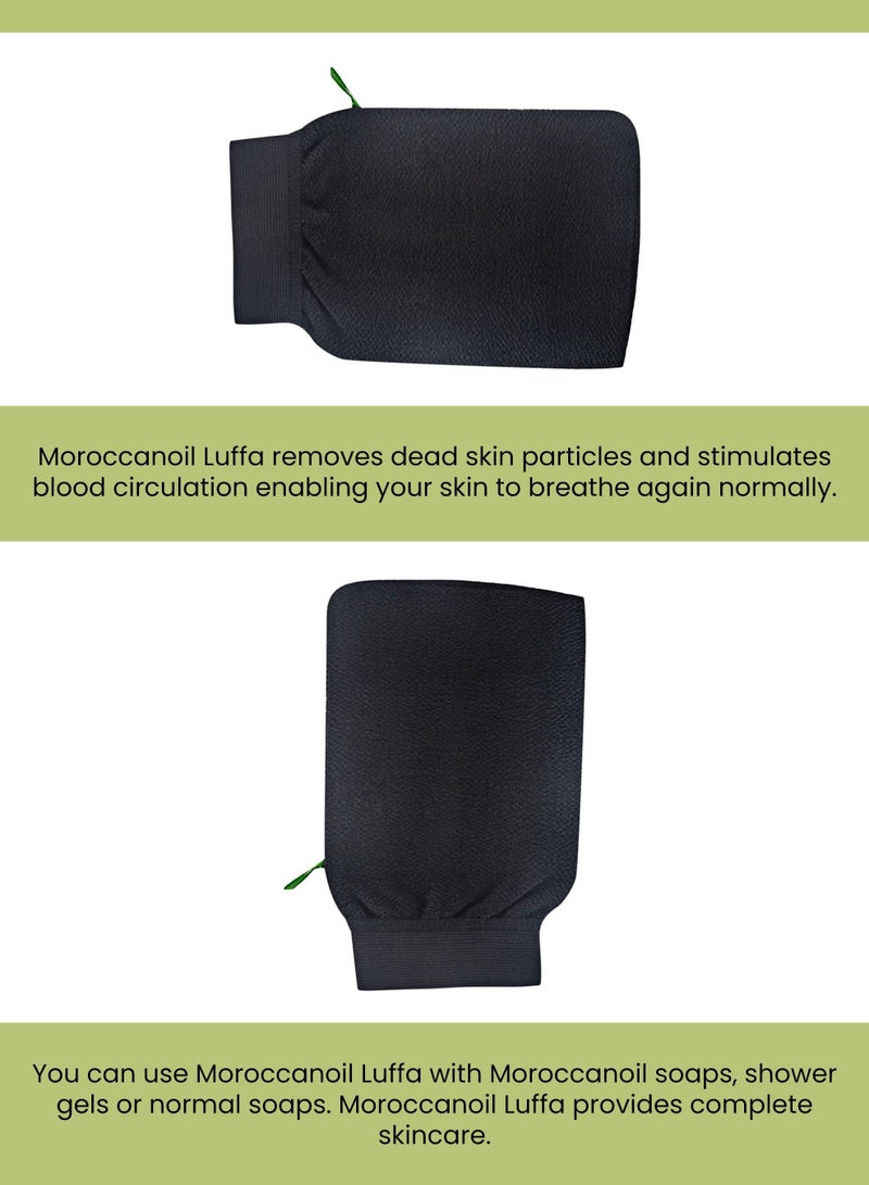 MOROCCANOIL Bath Gloves Black Regular Size  Shower Exfoliating Gloves for Dead Skin Remover  - Image 3