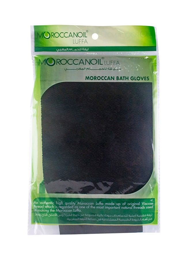 MOROCCANOIL Bath Gloves Black Regular Size  Shower Exfoliating Gloves for Dead Skin Remover  - Image 1
