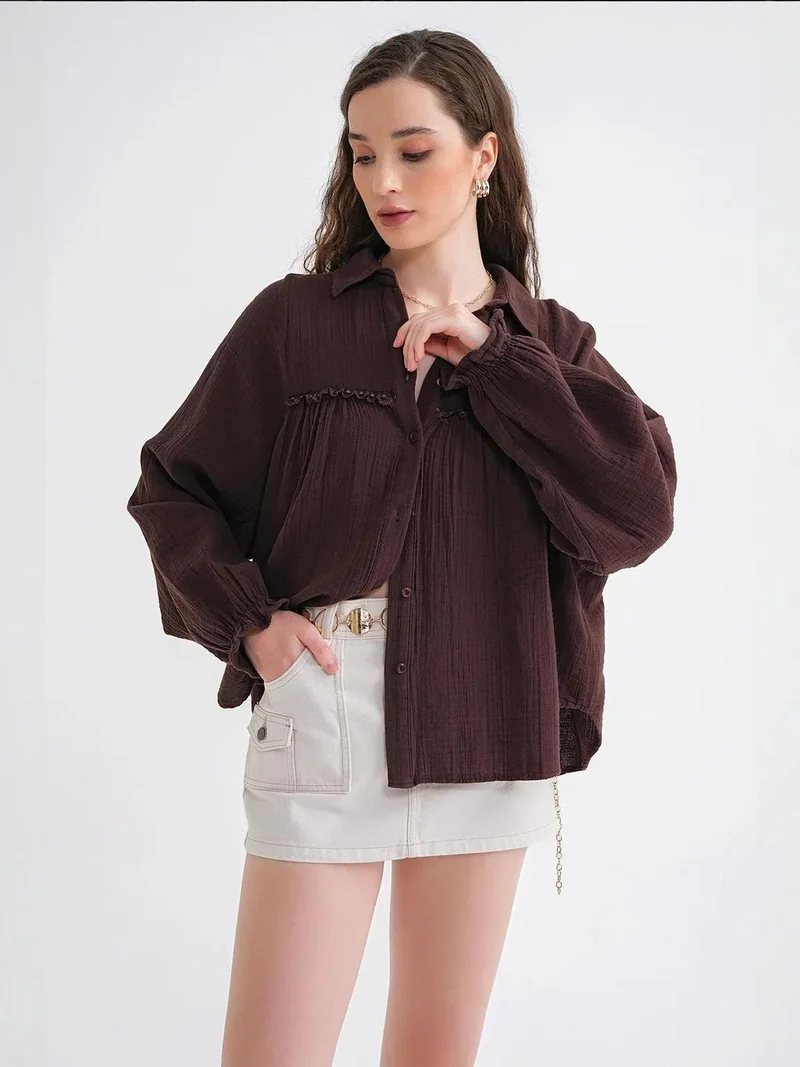 ميكسراي قميص قطني بأزرار بنقشة ميكسراي