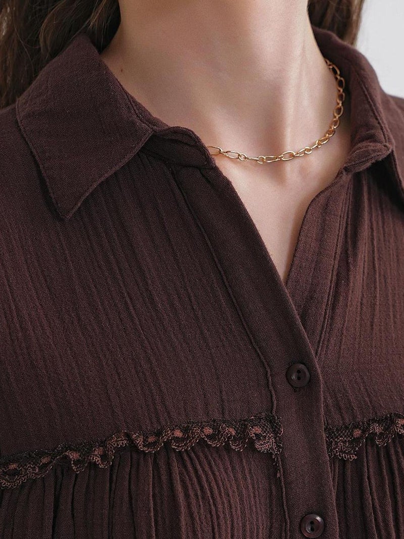 Mixray Textured Cotton Button-Up Shirt - Image 5