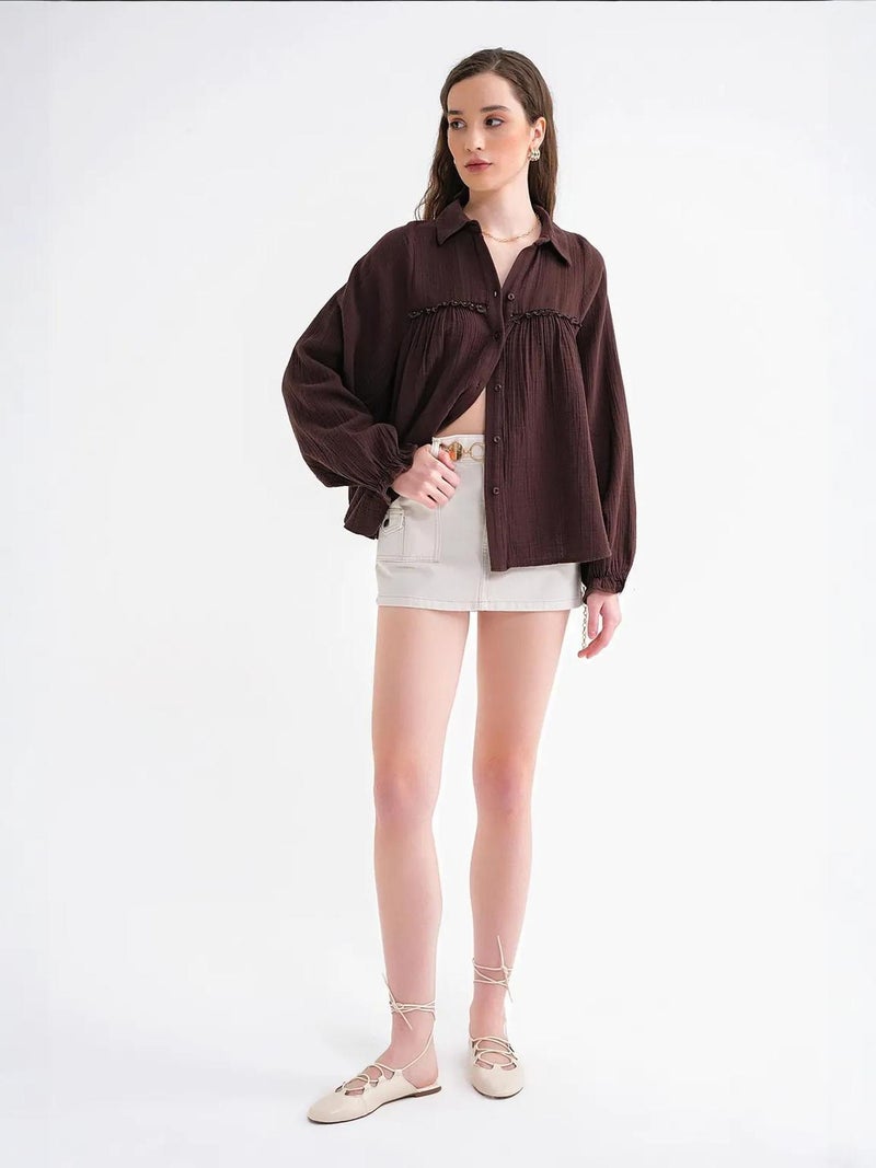 Mixray Textured Cotton Button-Up Shirt - Image 4