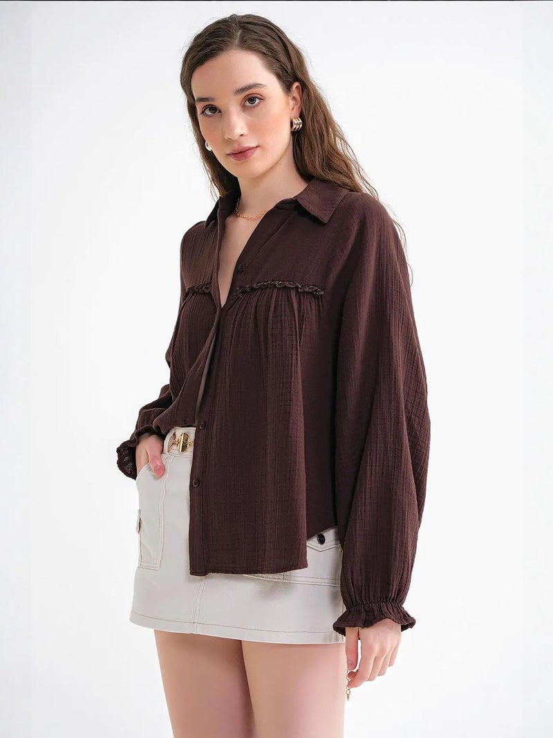 Mixray Textured Cotton Button-Up Shirt - Image 3