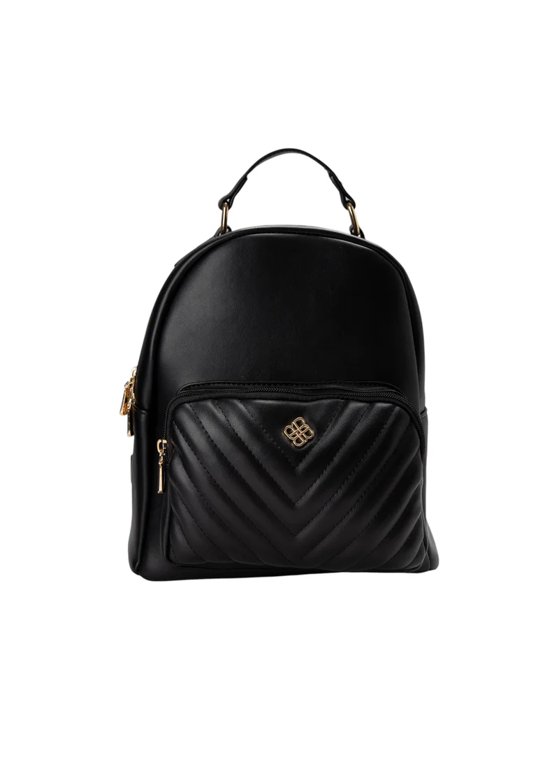 Bata Quilted Top Handle Backpack Black