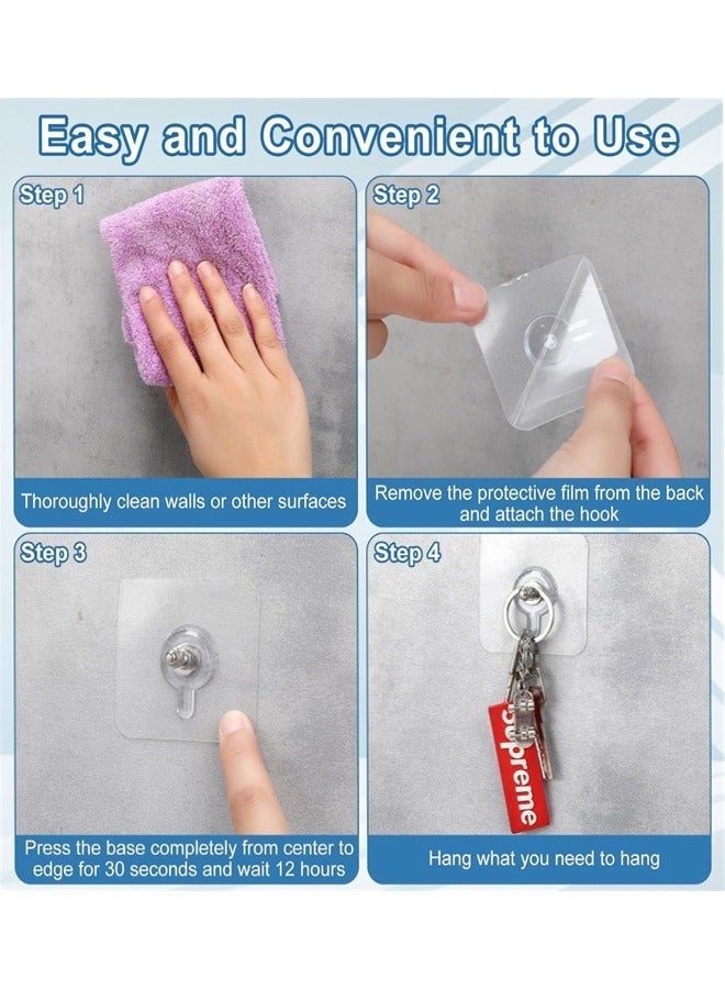 20Pcs Adhesive Hooks Heavy Duty, Wall-Mounted Screw Hook Punch-Free Seamless Screw Waterproof Wall Hook Heavy Duty Sticky Hooks for Kitchen Bathroom Home Office - Image 3