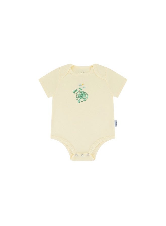 Lullaby Bloom Premium 100% Certified Organic Cotton Baby Essential Infant Bodysuit for Baby Girls and Boys Unisex UAE - 6-9 Months - Image 1
