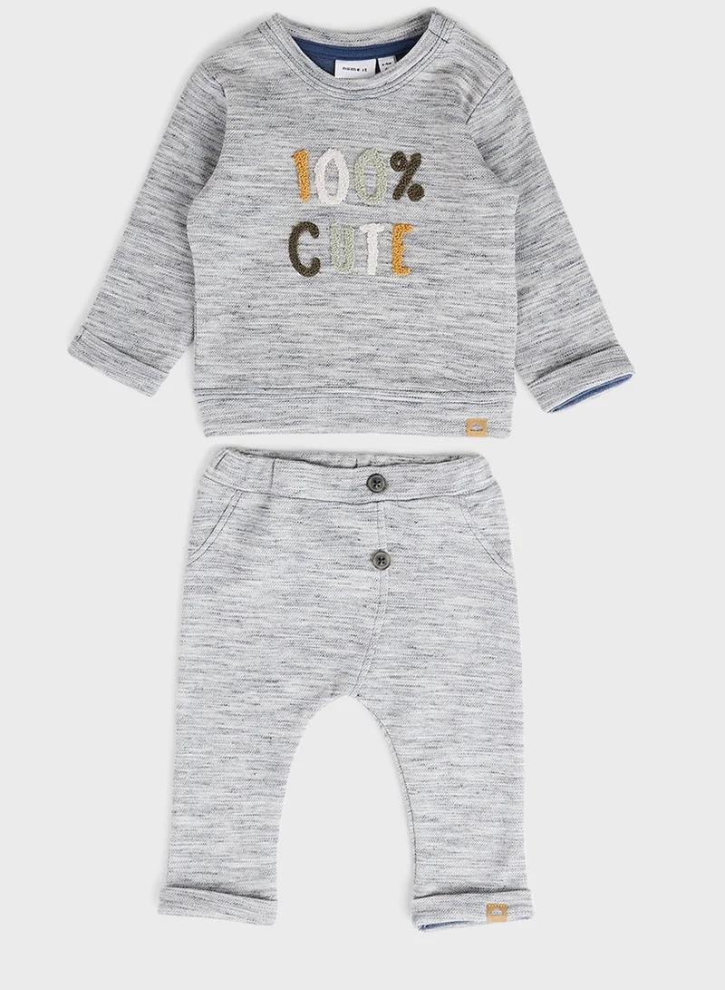 NAME IT Kids Slogan Pants Set