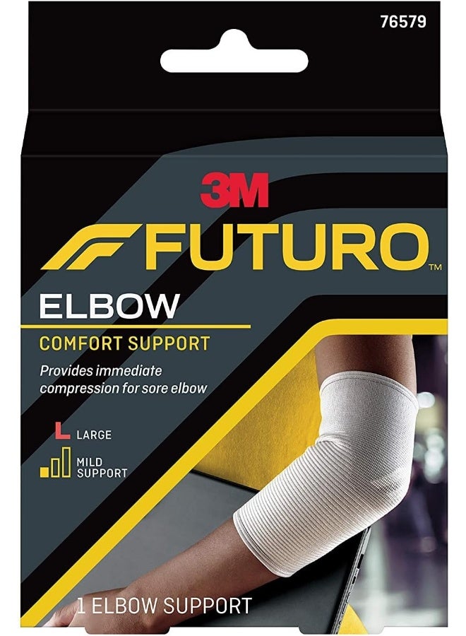 Futuro Comfort Elbow Support Large size, 1 unit/pack | Beige color | 76579ENR | Provides immediate compression for sore elbow| Mild support | Elbow support - Image 1
