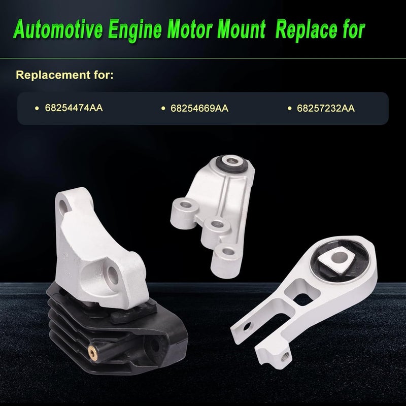 SHICHU Engine Motor Mount Set for 2015-2018 Renegade & 2016-2018 500X 1.4L L4 - Replacement for 68254474AA, 68254669AA, 68257232AA - Image 3