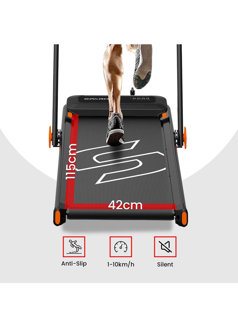 Sparnod Fitness - STH-3070 Ultra-Thin Foldable Walking Pad Treadmill for Home Use – Store Under a Bed/Sofa, No Installation Required, 4 HP Peak, 90 kg Max User Weight, Bluetooth Speakers, Remote - Image 1