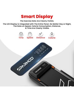 Sparnod Fitness Sparnod Fitness STH-3070 Ultra-Thin Foldable Walking Pad Treadmill for Home Use – Store Under a Bed/Sofa, No Installation Required, 4 HP Peak, 90 kg Max User Weight, Bluetooth Speakers, Remote  - Image 2