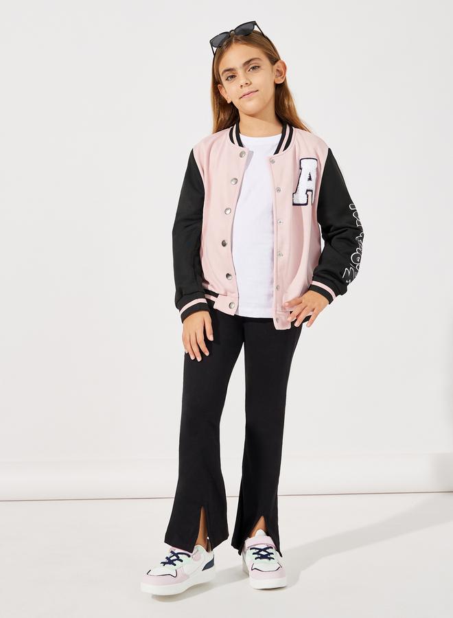 Styli Constrast Printed Sleeve Patch Front Jacket  - Image 2