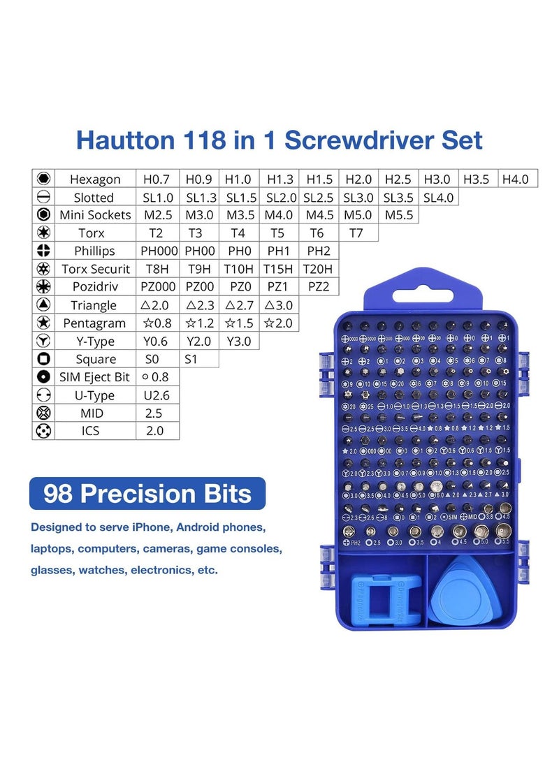 NIBEMINENT Mini Precision Screwdriver Set, 118 in 1 Magnetic Screwdriver Bit Kit, Multi-Function Stainless Steel Professional Repair Tool Kit  - Image 2