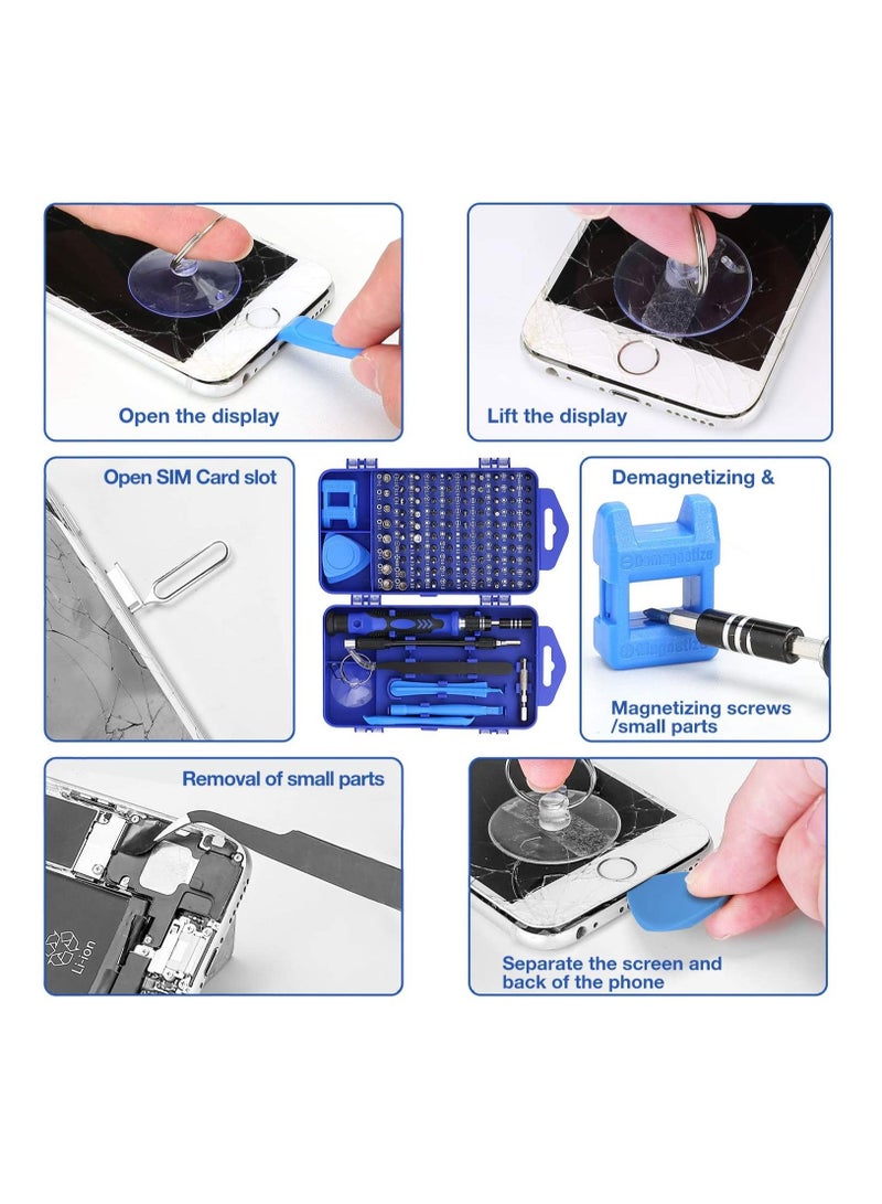 NIBEMINENT Mini Precision Screwdriver Set, 118 in 1 Magnetic Screwdriver Bit Kit, Multi-Function Stainless Steel Professional Repair Tool Kit  - Image 3