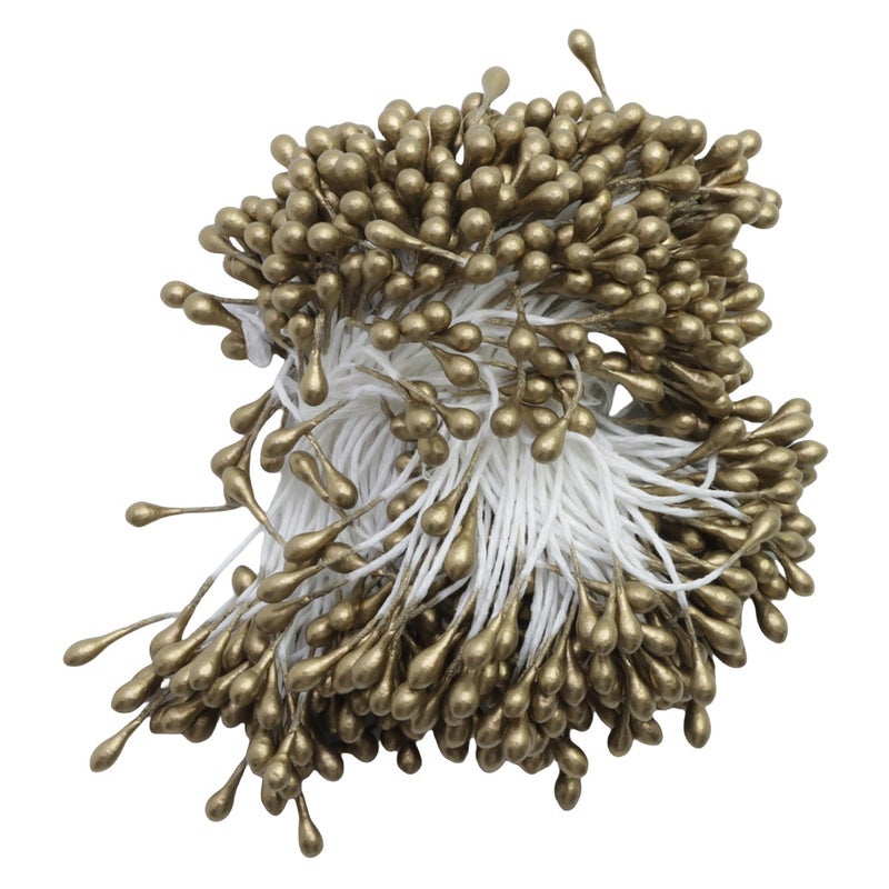 Generic 240pc 3mm Pearl Bead Flower Stamen Simulation Gypsum Floral Craft Supplies 23# gold 