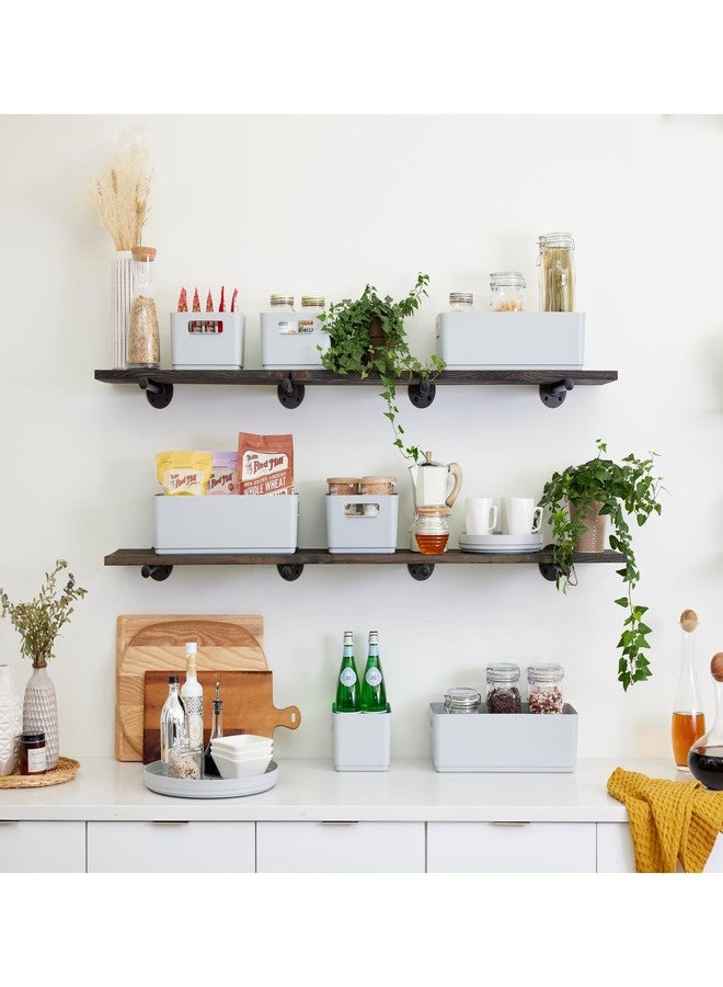 إنترديزاين صندوق تخزين بلاستيكي معاد تدويره للمطبخ، 9 بوصات × 8.5 بوصات × 5 بوصات، رمادي - Image 5