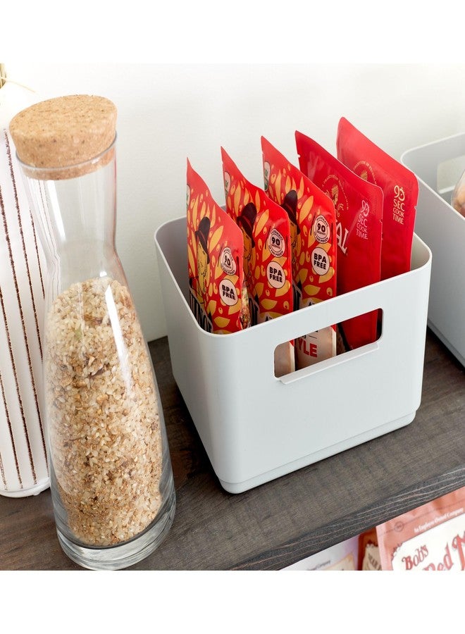 إنترديزاين صندوق تخزين بلاستيكي معاد تدويره للمطبخ، 9 بوصات × 8.5 بوصات × 5 بوصات، رمادي - Image 3