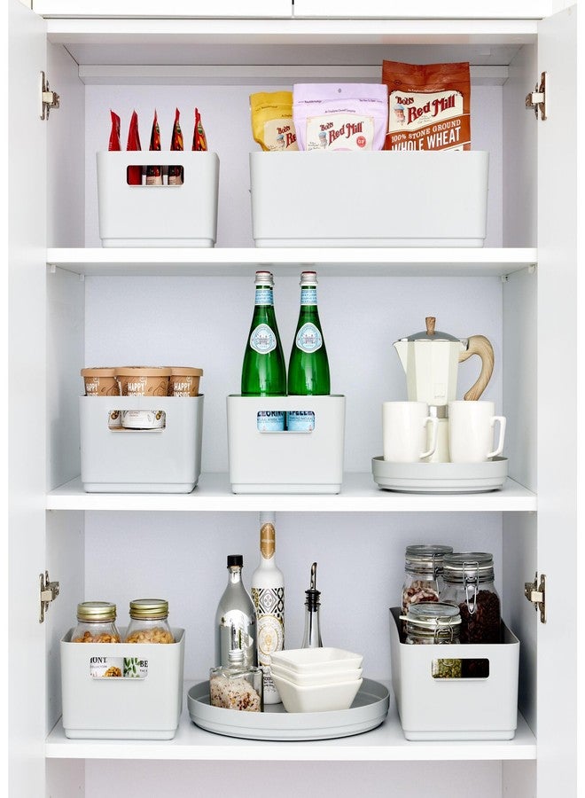 إنترديزاين صندوق تخزين بلاستيكي معاد تدويره للمطبخ، 9 بوصات × 8.5 بوصات × 5 بوصات، رمادي - Image 4