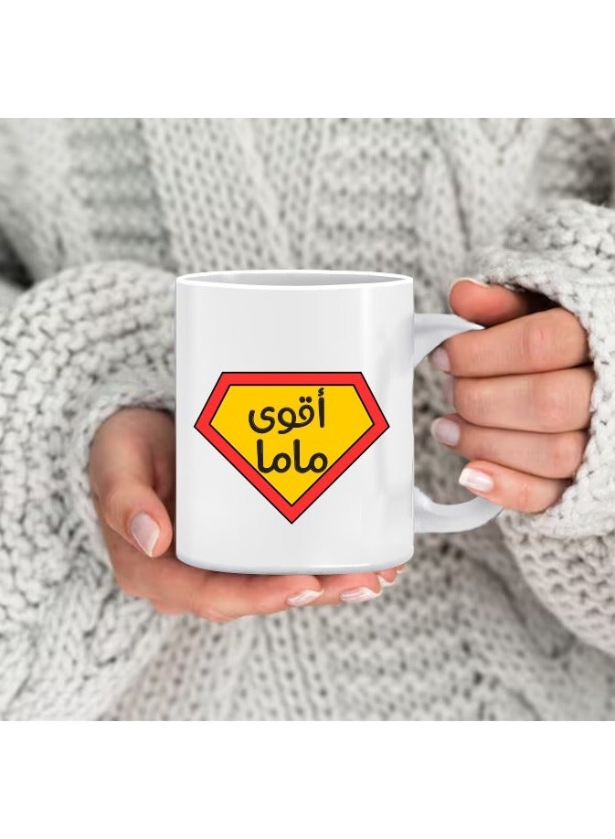 Phone Planet Stronger Mama Mug for Tea and Coffee with Comfortable Handle Multicolour