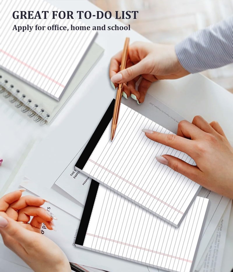 Vishoitty Legal Pads 5x8 Small Note Pads 5x8 Notepads for Work, 6 Pack Writing Pads 5x8 College Ruled Lined Paper Pads, Micro Perforated Decent 80 GSM 5x8 in Legal Note Pad Narrow Ruled, 30 Sheet per Notepad - Image 5