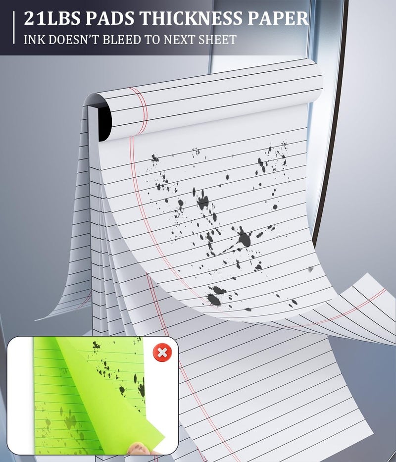 Vishoitty Legal Pads 5x8 Small Note Pads 5x8 Notepads for Work, 6 Pack Writing Pads 5x8 College Ruled Lined Paper Pads, Micro Perforated Decent 80 GSM 5x8 in Legal Note Pad Narrow Ruled, 30 Sheet per Notepad - Image 4