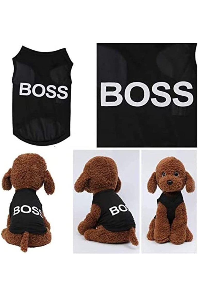 4 Pack Puppy Clothes Cat Winter Pet Clothes for Small Dog Boy Summer Shirt for Chihuahua Yorkies Male Pet Outfits Cat Clothing Black Security Vest Funny Apparel T-Shirt Vest Gift  - Image 5