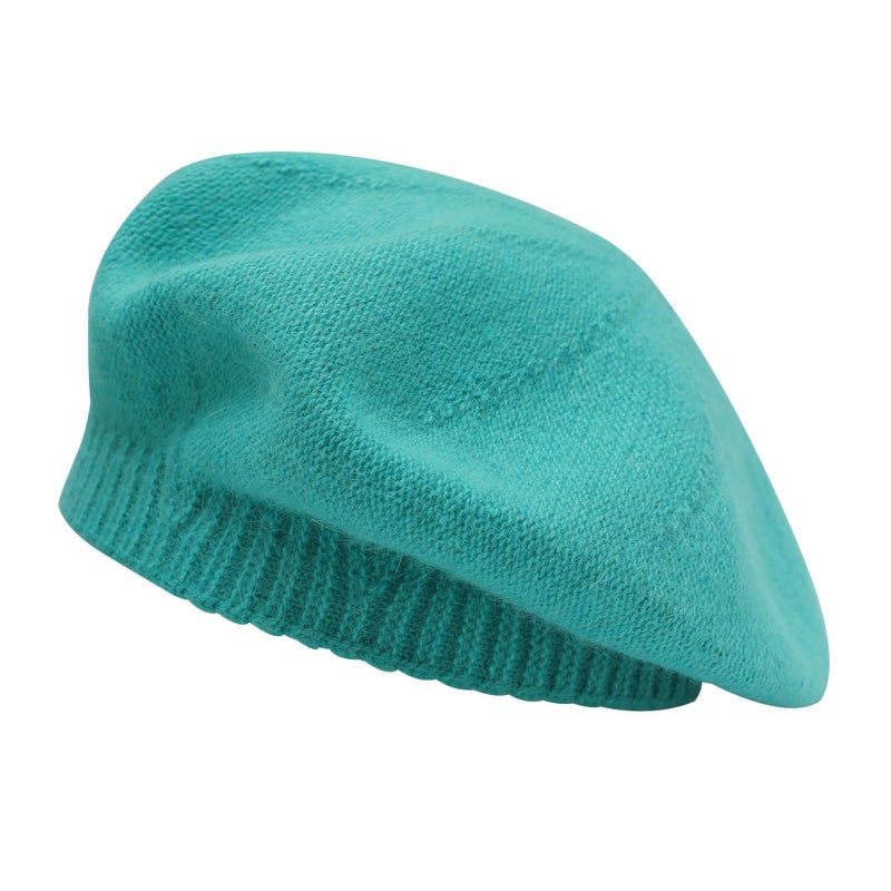 ZLYC French Beret Hat Fashion Print Lightweight Winter Warm Artist Hat for Women (Plain Teal) - Image 1