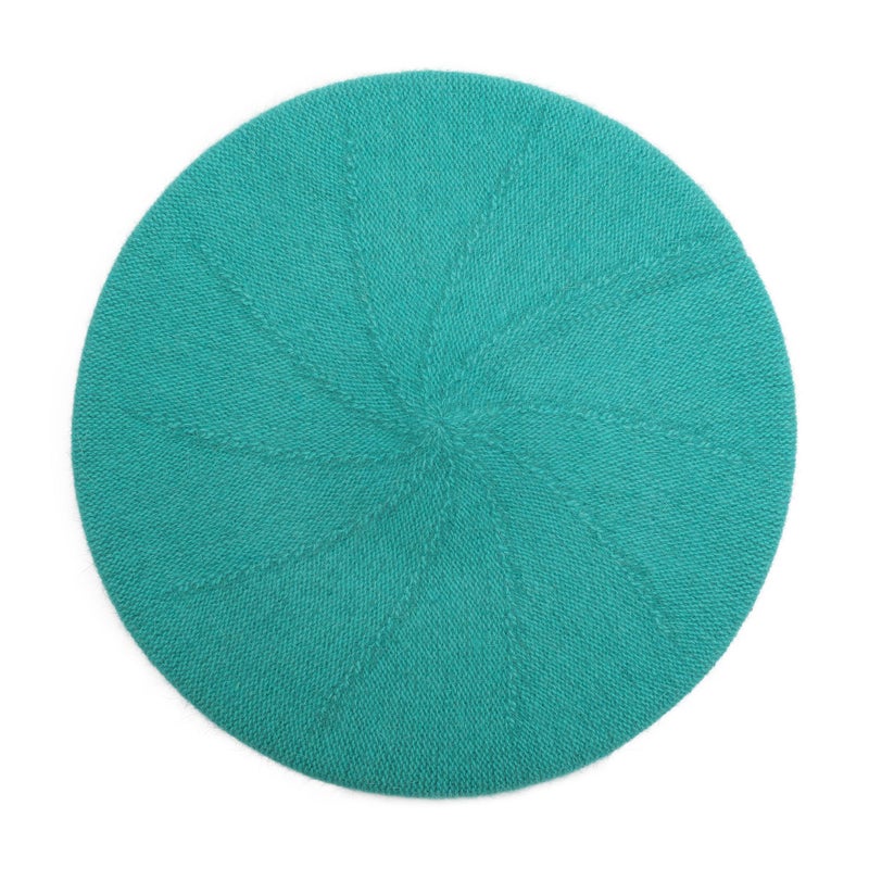 ZLYC French Beret Hat Fashion Print Lightweight Winter Warm Artist Hat for Women (Plain Teal) - Image 4