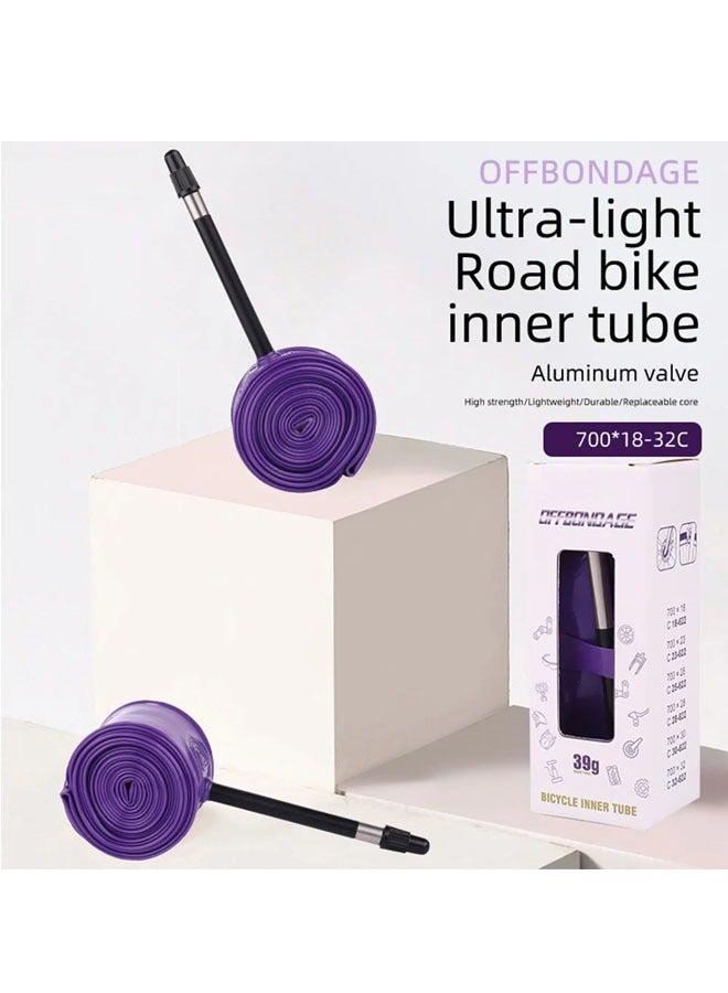 عام أنبوب داخلي خفيف للغاية لدراجات الطريق 700C، مصنوع من مادة TPU مقاوم للثقب، وزن خفيف 39 جرام، فم 85 مم. - Image 2