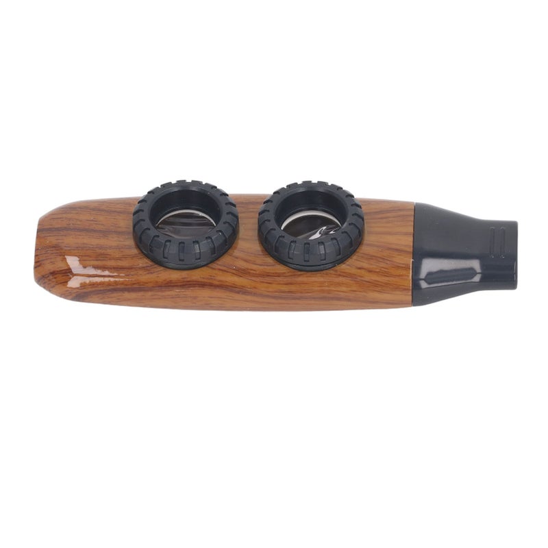 Kazoo Flute Dual Hole Flute Adjustable Musical Wind Instrument with Diaphragm for Playing Performance Wood Color - Image 1