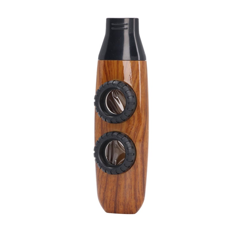 Kazoo Flute Dual Hole Flute Adjustable Musical Wind Instrument with Diaphragm for Playing Performance Wood Color - Image 4