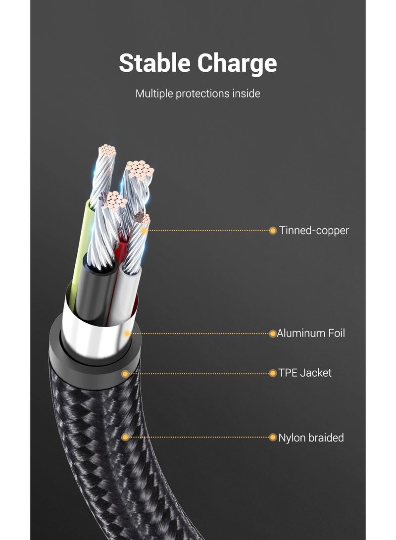 Vention USB-C Right Angle to USB 2.0-A  Cable 2M Gray Aluminum Alloy Type - Image 4