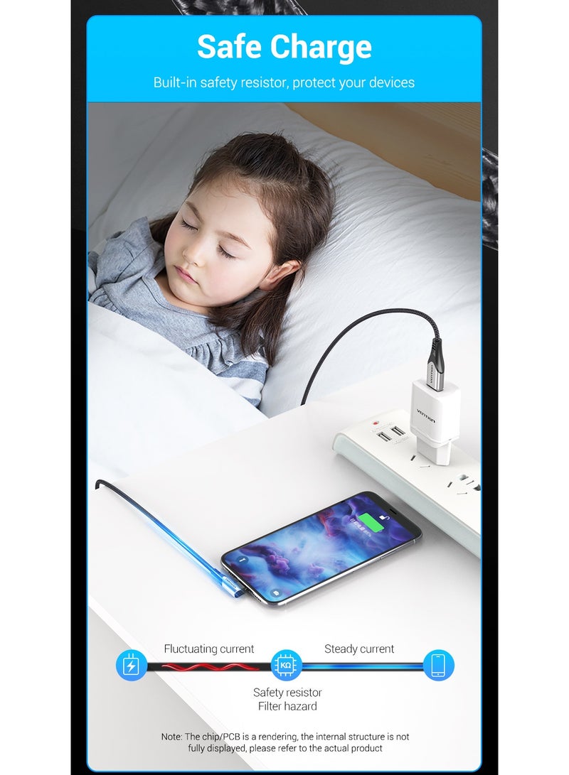 Vention USB-C Right Angle to USB 2.0-A  Cable 2M Gray Aluminum Alloy Type - Image 5