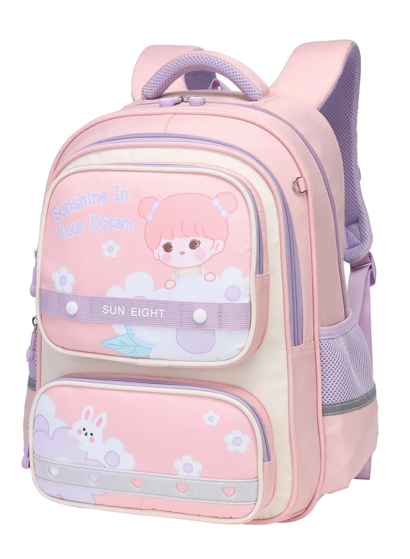 صن إيت Premium 16.5 inches Kids Backpack Light Weight Water Resistant Multifunctional School Daypack for Girls SE22142, Pink