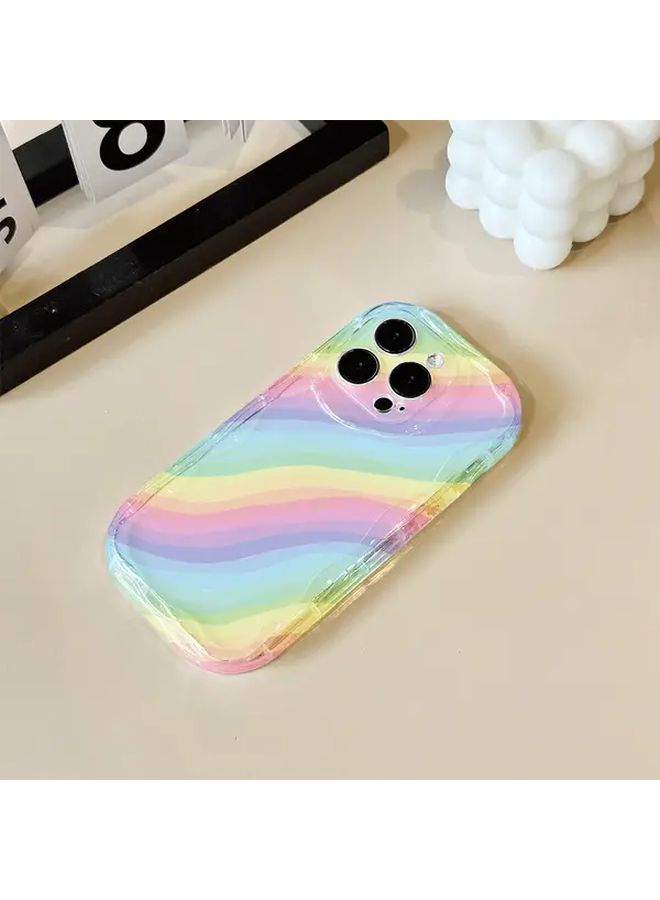 حافظة هاتف iPhone 12 مقاومة للصدمات مرنة ومتموجة شفافة بألوان مختلطة 4 - Image 2
