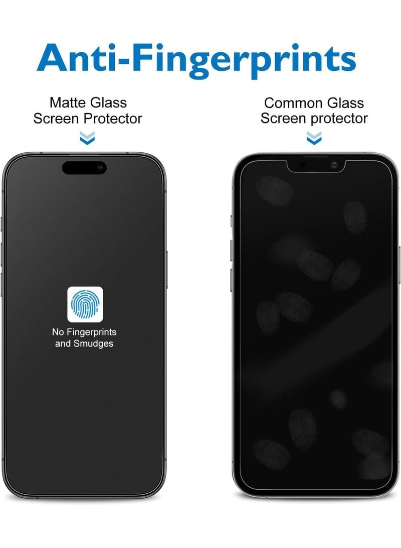 Muzz Pack of 1 Matte Glass Screen Protector Compatible for iPhone 17 2025 Anti-Glare & Fingerprint Anti-Reflective No Bubbles Smooth as Silk Tempered Glass Iphone 17 - Image 3