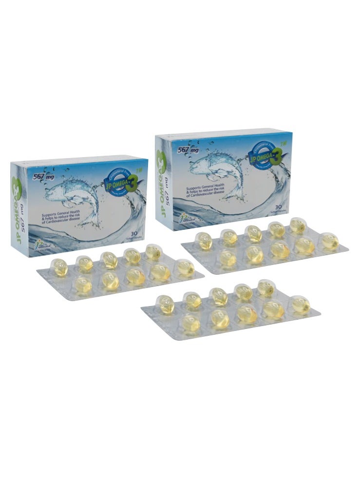 JP Nutraceuticals Jp Omega-3 Pack Of 2 30 Softgel Capsules  - Image 5