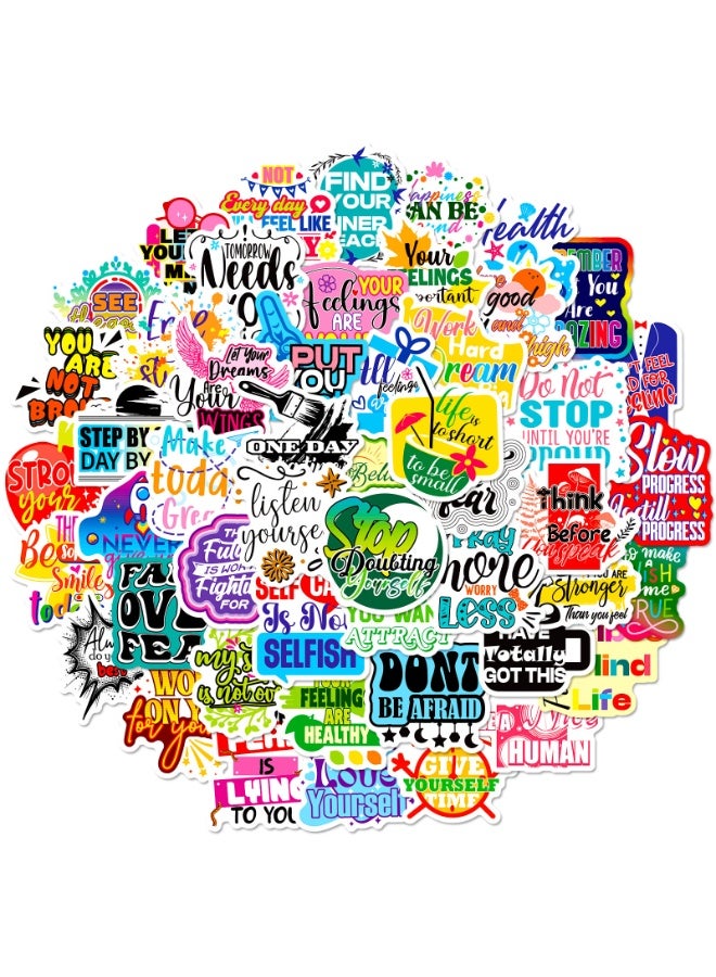 NIBEMINENT 50 Pcs Come On In English Deco Kit Waterproof Stickers, High Definition Printing Bright Colors, Suitable for Laptop Skateboard Luggage Water Bottle Guitar DIY  - Image 1