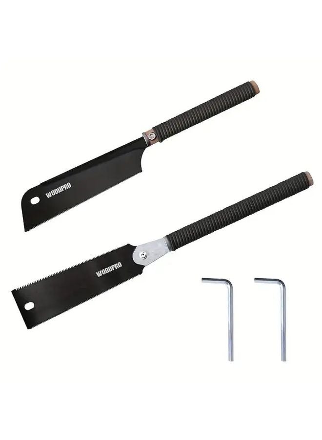 Hand Saw Set Double Sided Japanese Pull Saw Teflon Coated SK 5 Blade Woodworking Tool - Image 1