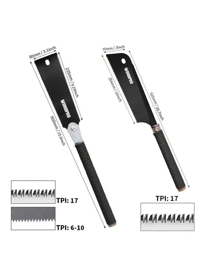 Hand Saw Set Double Sided Japanese Pull Saw Teflon Coated SK 5 Blade Woodworking Tool - Image 4