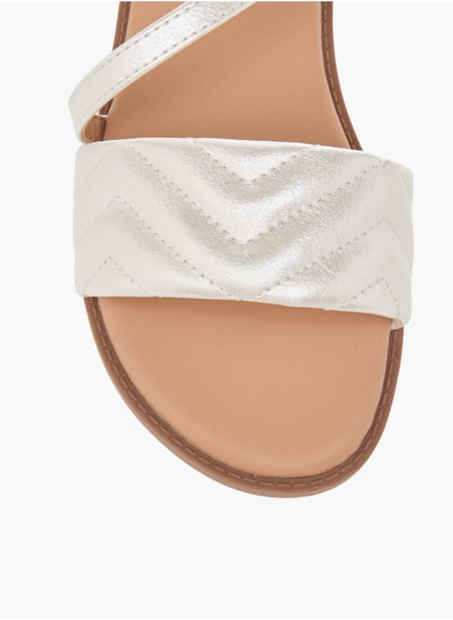 Little Missy Girls Quilted Sandals With Hook And Loop Closure  - Image 3
