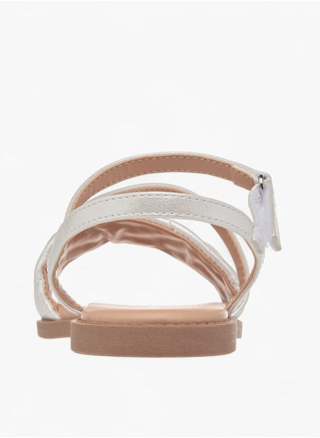 Little Missy Girls Quilted Sandals With Hook And Loop Closure  - Image 4
