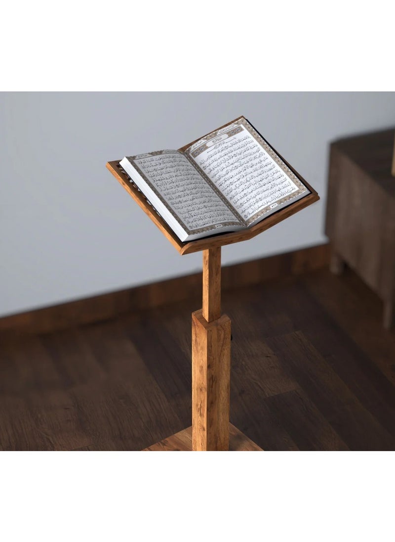 هلالفل حامل كتاب القرآن الكريم الخشبي القابل للتعديل مع خط عربي | حامل كتب إسلامي أنيق | هدية لرمضان | العيد | الزفاف | أعياد الميلاد | ديكور للمنزل والمسجد  - Image 3